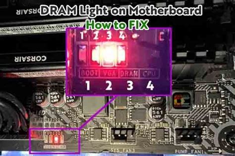 cpu and dram light on motherboard|dram light on motherboard red.